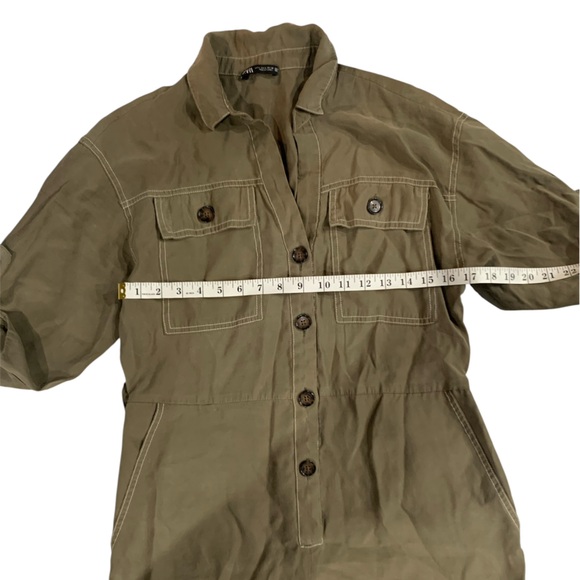 Zara Khaki Jumpsuit woman’s size L - Picture 5 of 8